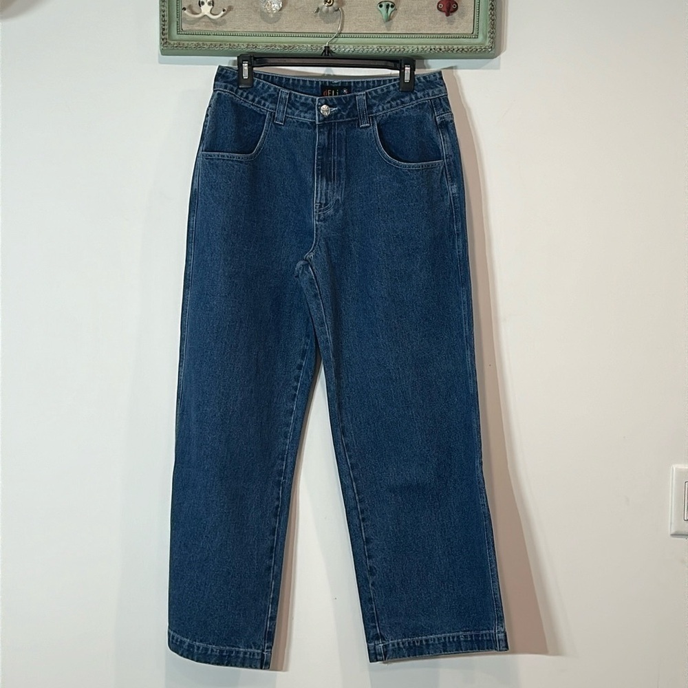Brand New Delia’s Dolls Kill wide leg high rise 90s streetwear blue jeans medium